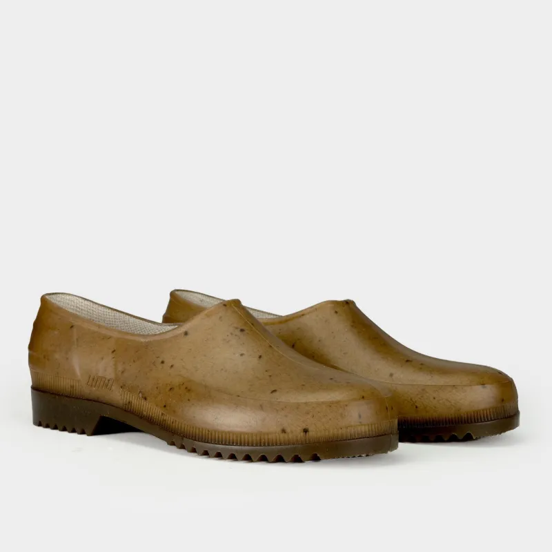 French Recycled Hemp Garden Clogs in Sepia sold by Gardenheir