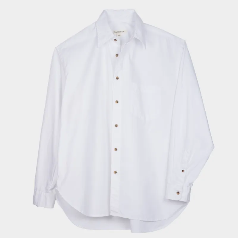 Japanese Typewriter  Cotton Gardening Chemise in White sold by Gardenheir