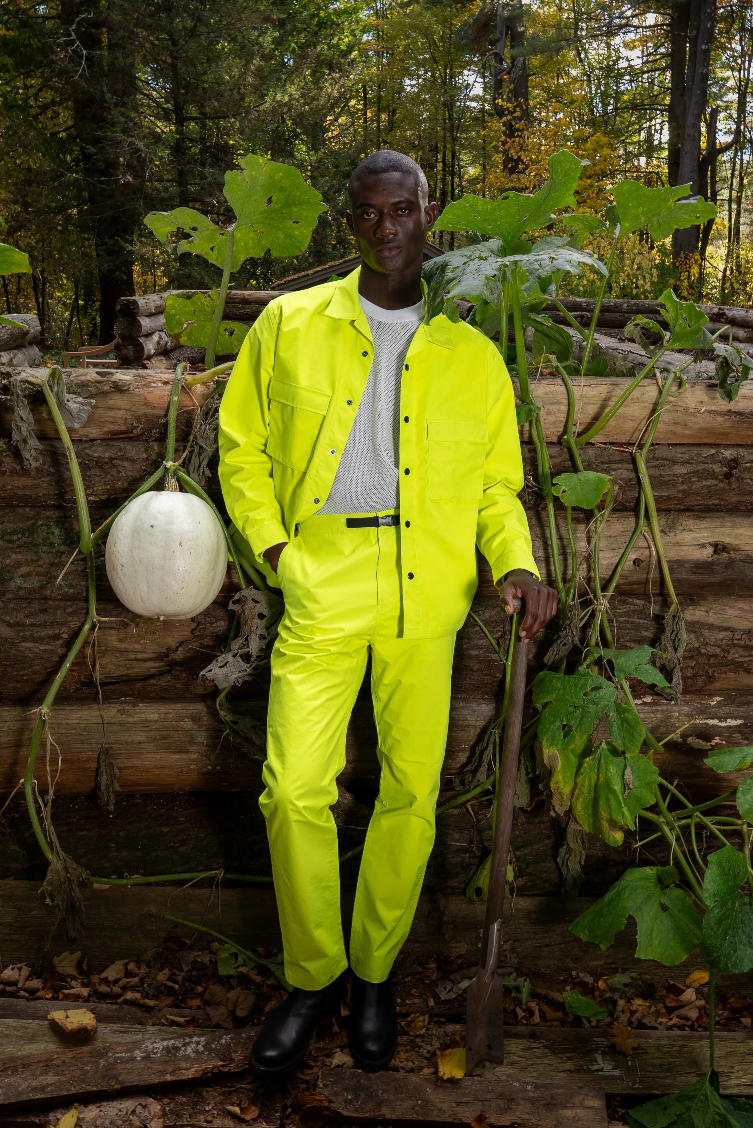 3L Straight Leg Waterproof Pants in Neon Yellow sold by Gardenheir product image thumbnail 2