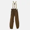 Le Laboureur Corduroy French Farm Pant with Braces in Hazelnut sold by Gardenheir