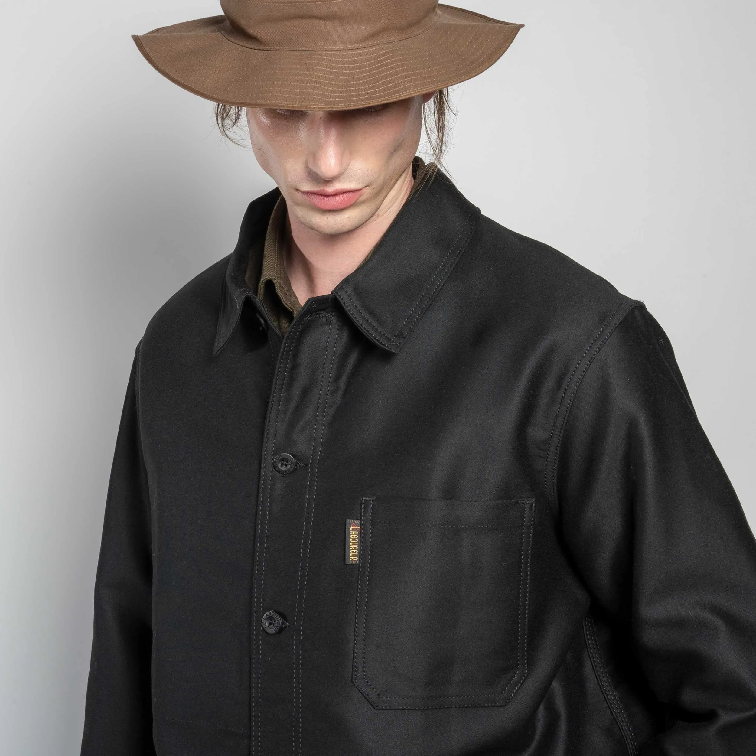 Le Laboureur French Cotton Moleskin Work Jacket in Black sold by Gardenheir product image thumbnail 5