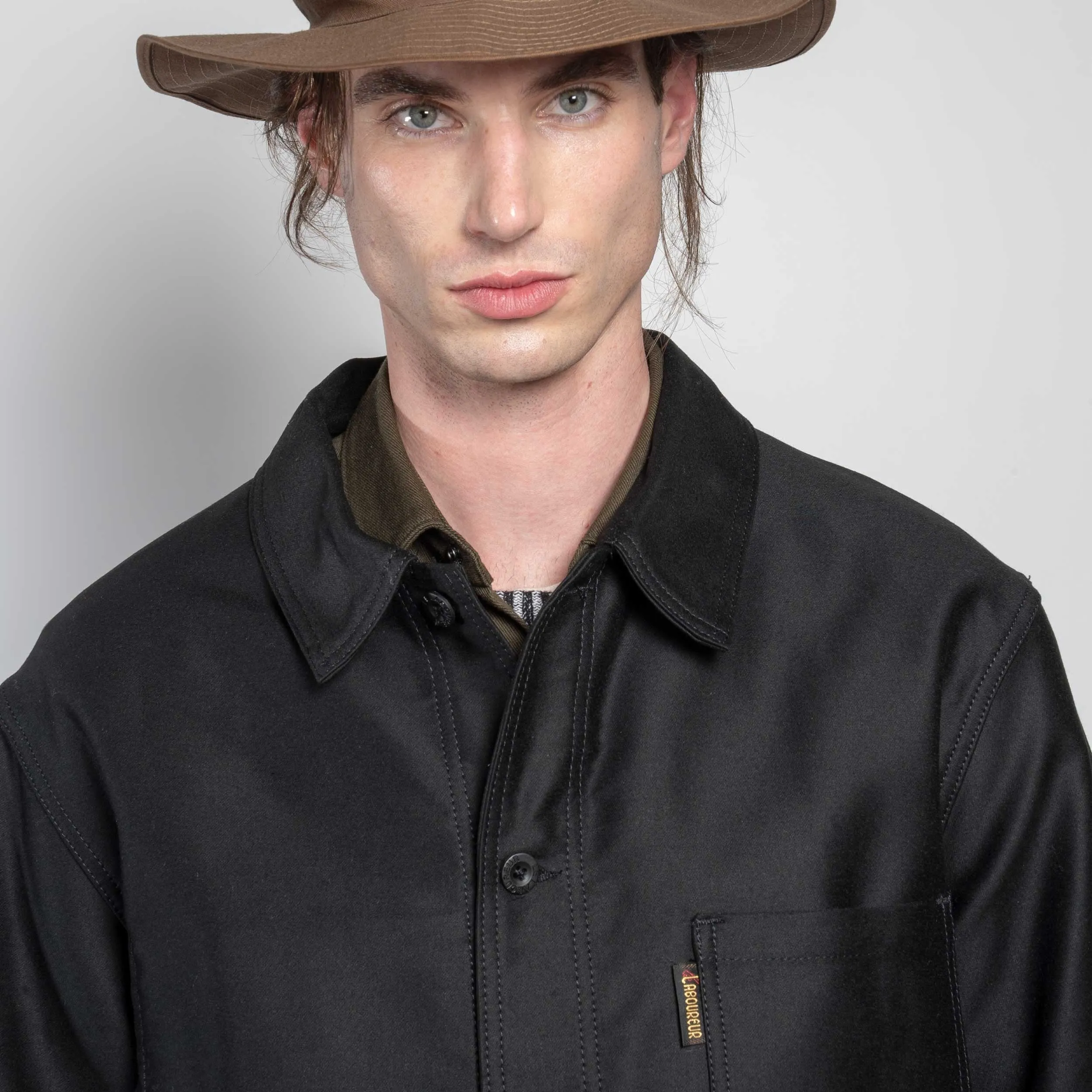 Le Laboureur French Cotton Moleskin Work Jacket in Black sold by Gardenheir product image thumbnail 2