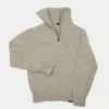 Le Laboureur Recycled Wool Quarter Zip Sweater in Ecru sold by Gardenheir