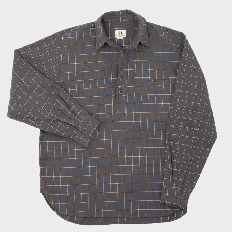 Japanese Cotton Flannel Gardening Smock No. 2 in Blue Check sold by Gardenheir