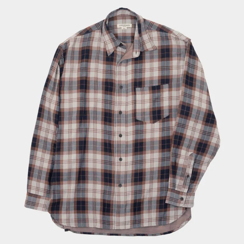 Japanese Cotton Gardening Chemise in Canyon Plaid sold by Gardenheir