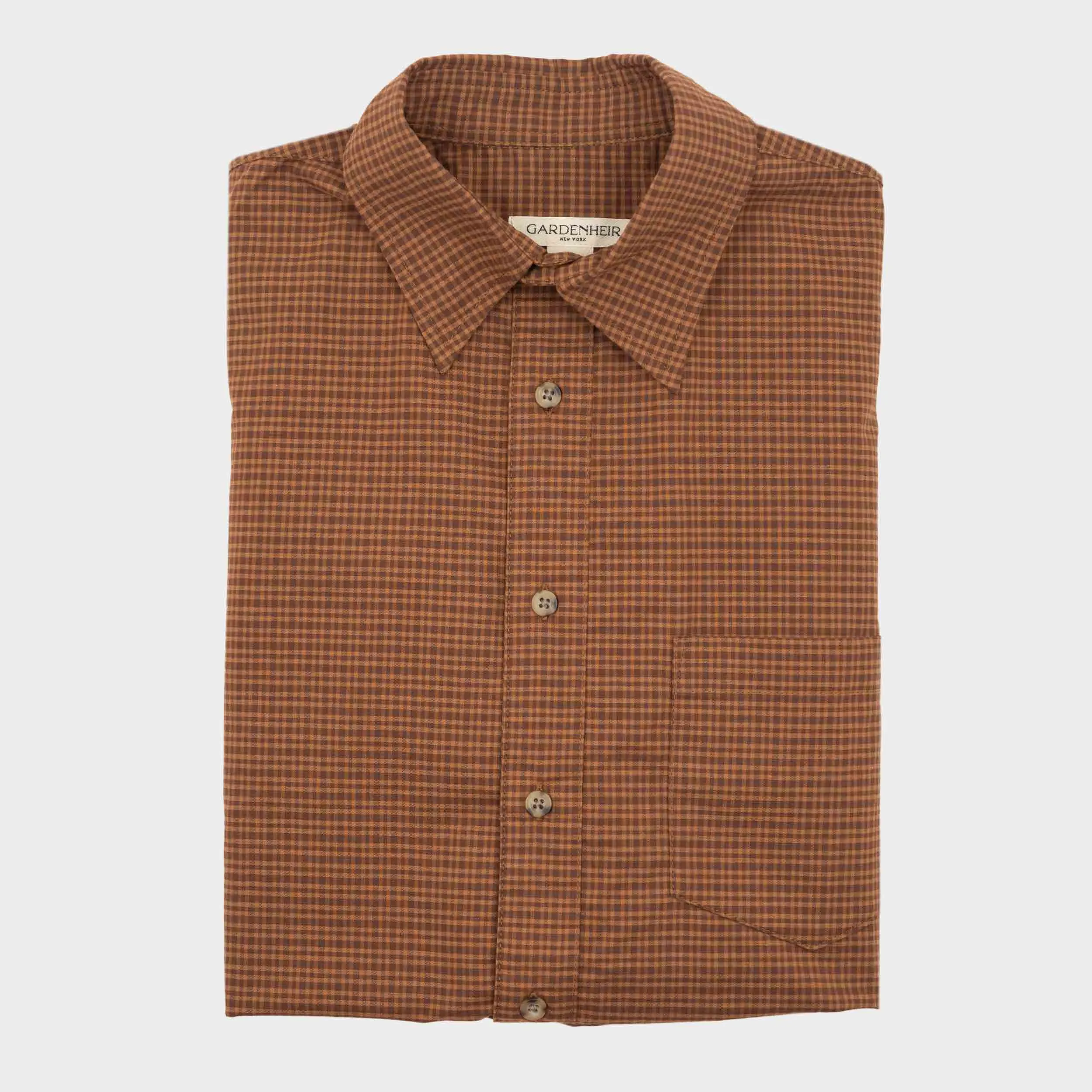 Japanese Cotton Gardening Chemise in Clay Check sold by Gardenheir product image thumbnail 3