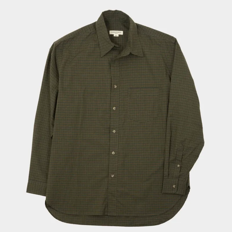 Japanese Cotton Gardening Chemise in Pine Check sold by Gardenheir