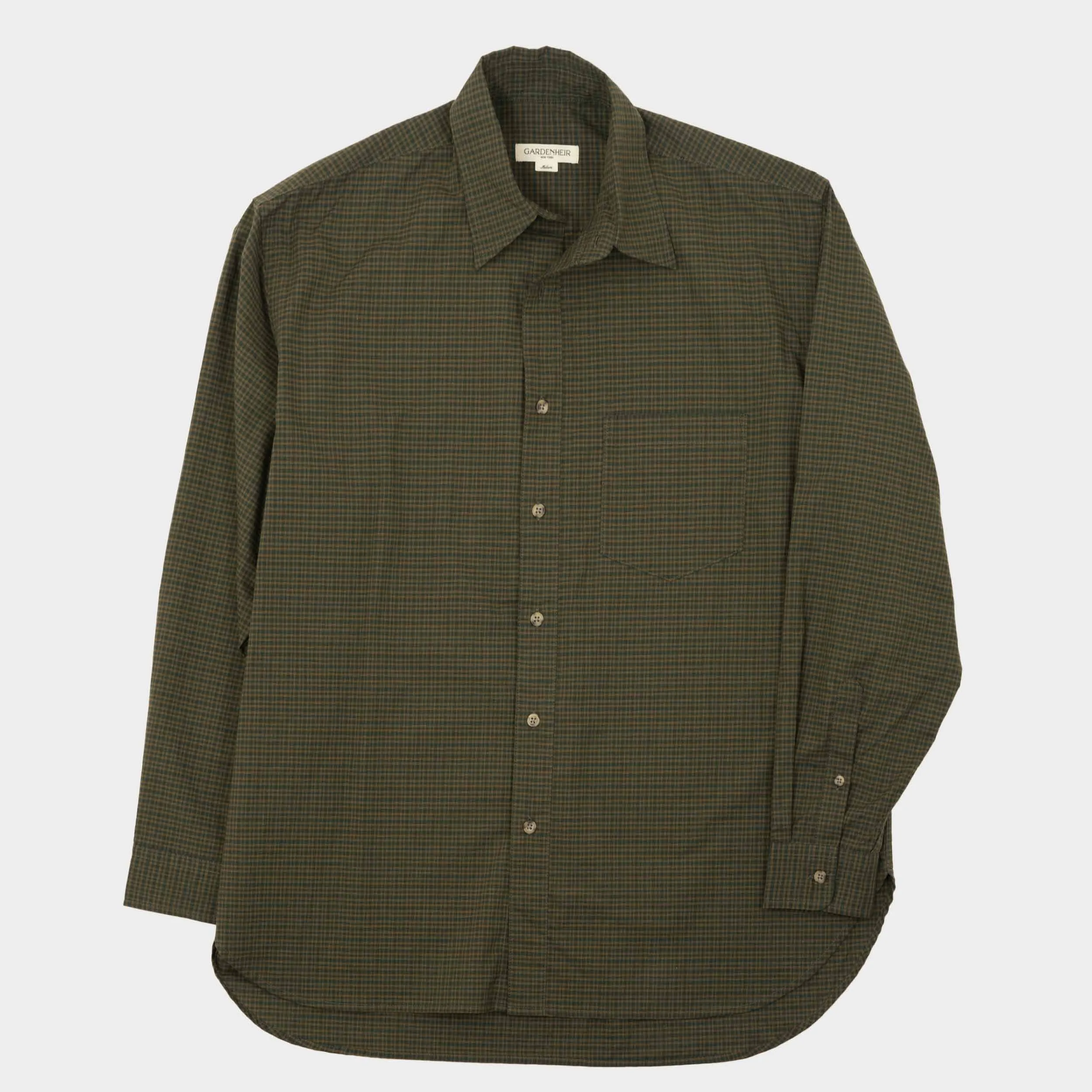 Japanese Cotton Gardening Chemise in Pine Check sold by Gardenheir