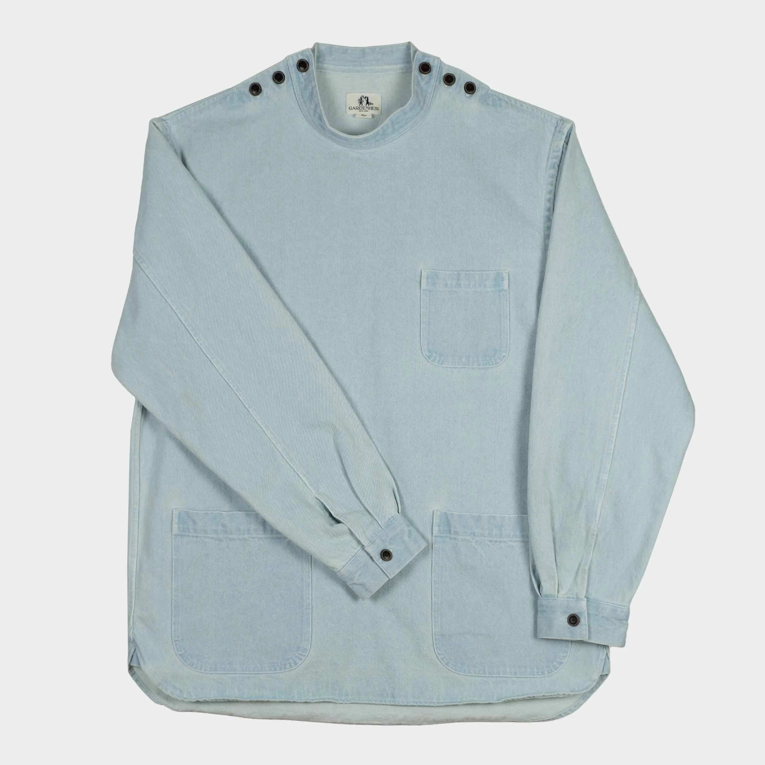 Japanese Denim Gardening Smock in Light Denim sold by Gardenheir