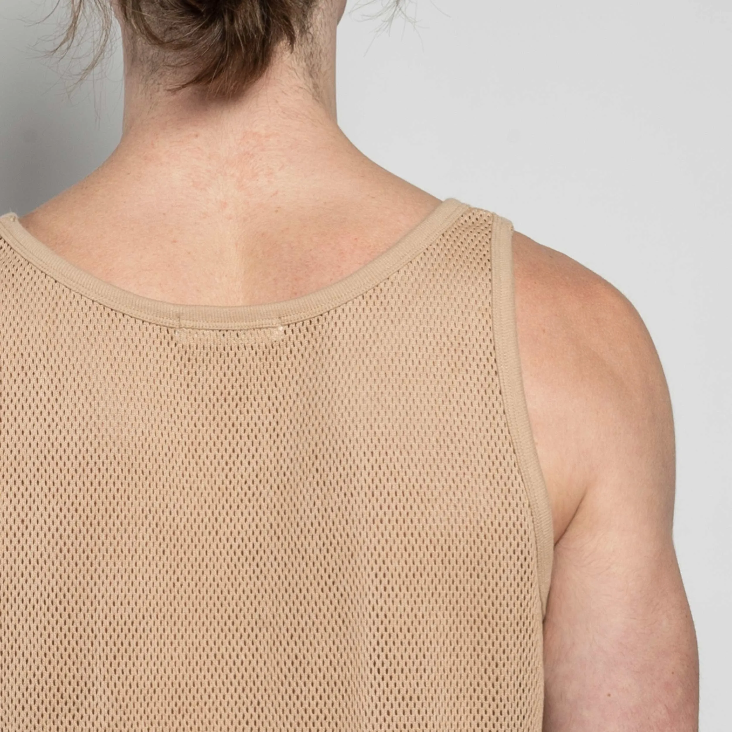 Cotton Mesh Tank Top in Wheat sold by Gardenheir product image thumbnail 5