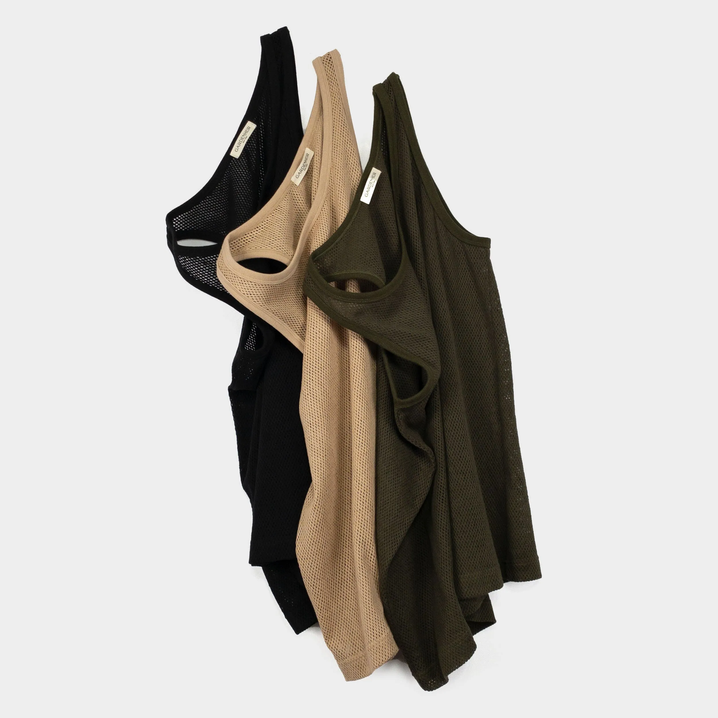 Cotton Mesh Tank Top in Wheat sold by Gardenheir product image thumbnail 2