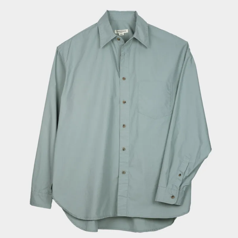 Japanese Typewriter Cotton Gardening Chemise in Verdigris sold by Gardenheir