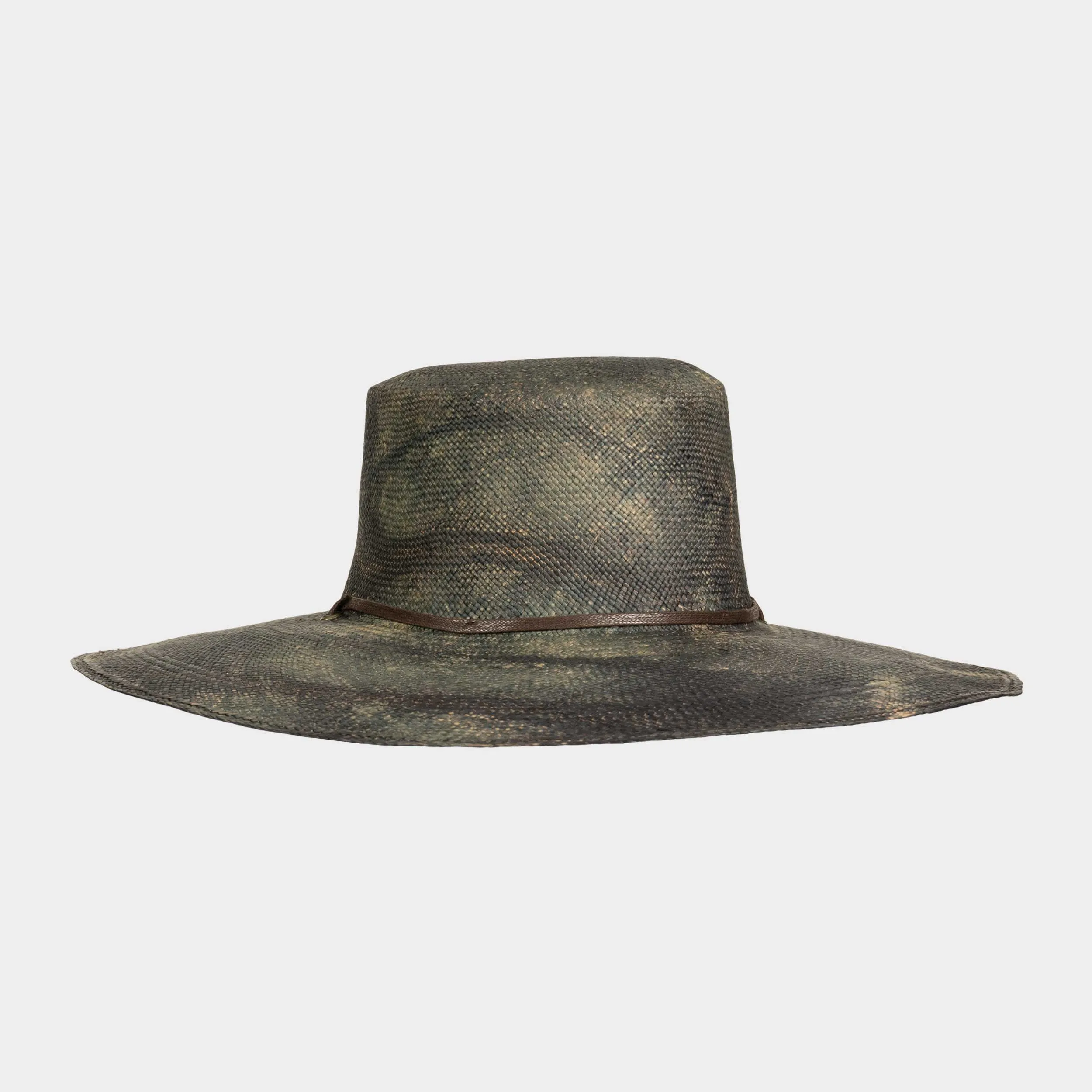 Handwoven Toquilla Straw Hat in Camouflage sold by Gardenheir product image thumbnail 3