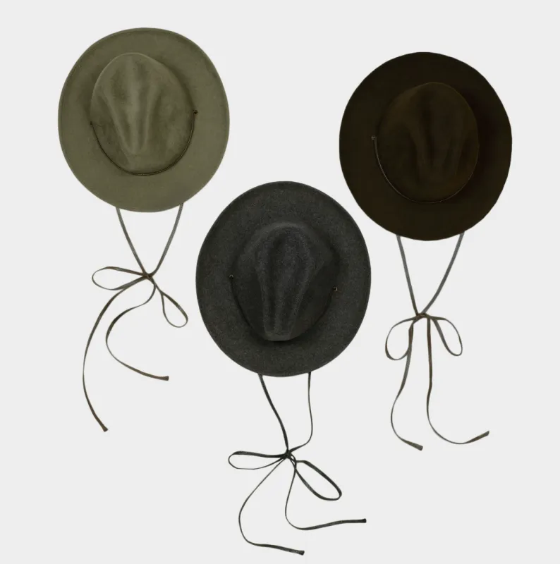 Felted Wool Hat with Chin Strap sold by Gardenheir