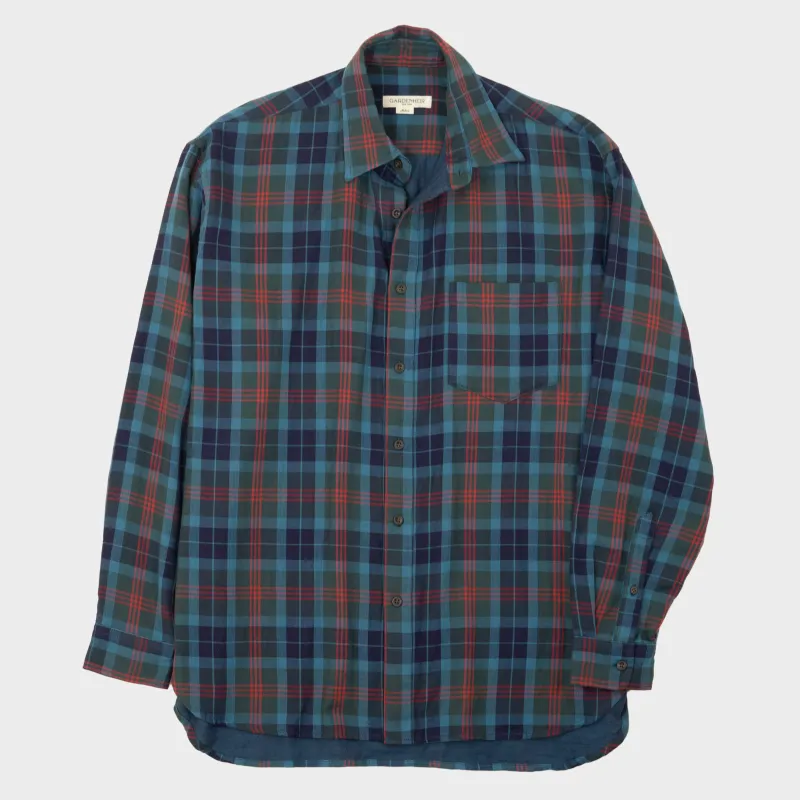 Japanese Cotton Gardening Chemise in Twilight Plaid sold by Gardenheir