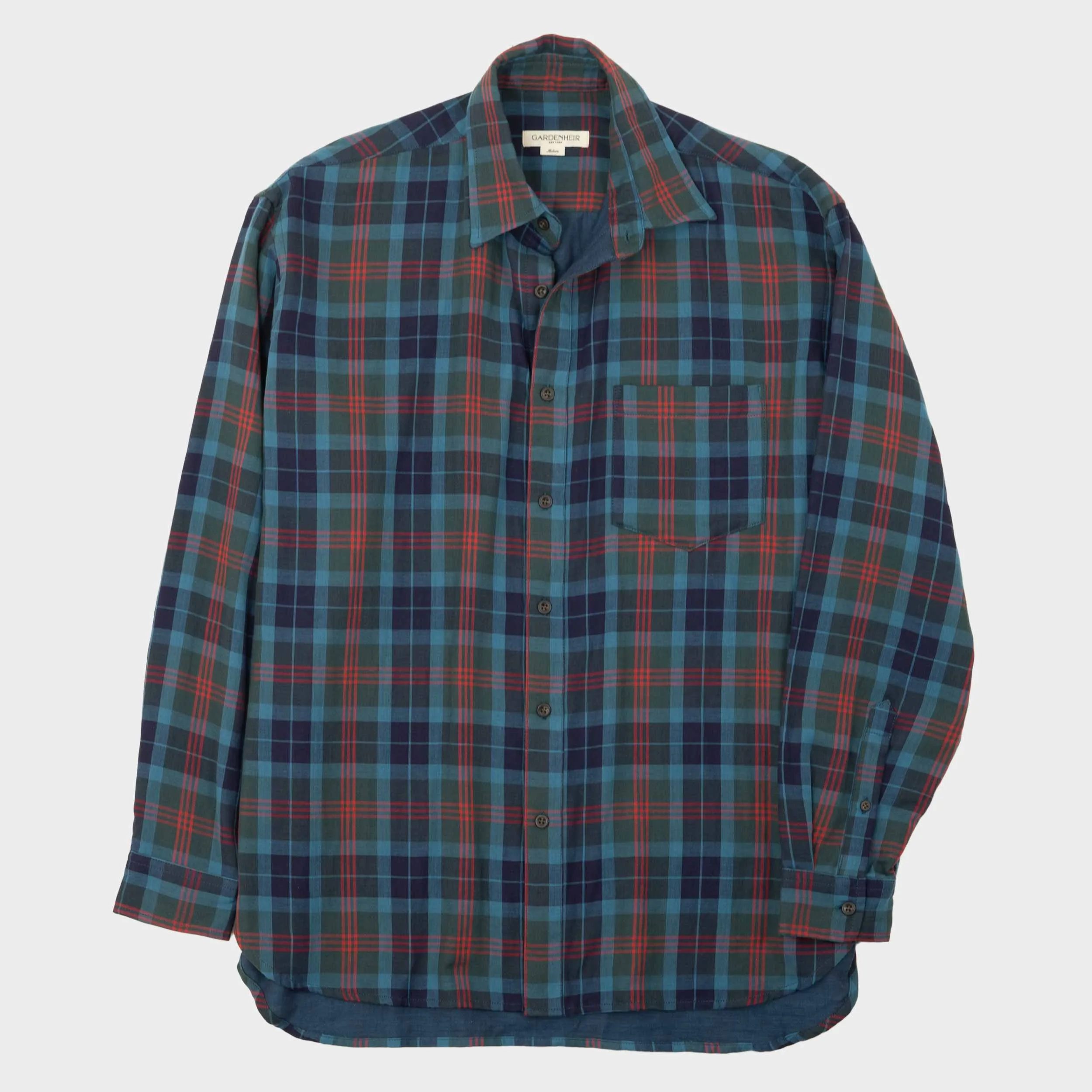 Japanese Cotton Gardening Chemise in Twilight Plaid sold by Gardenheir