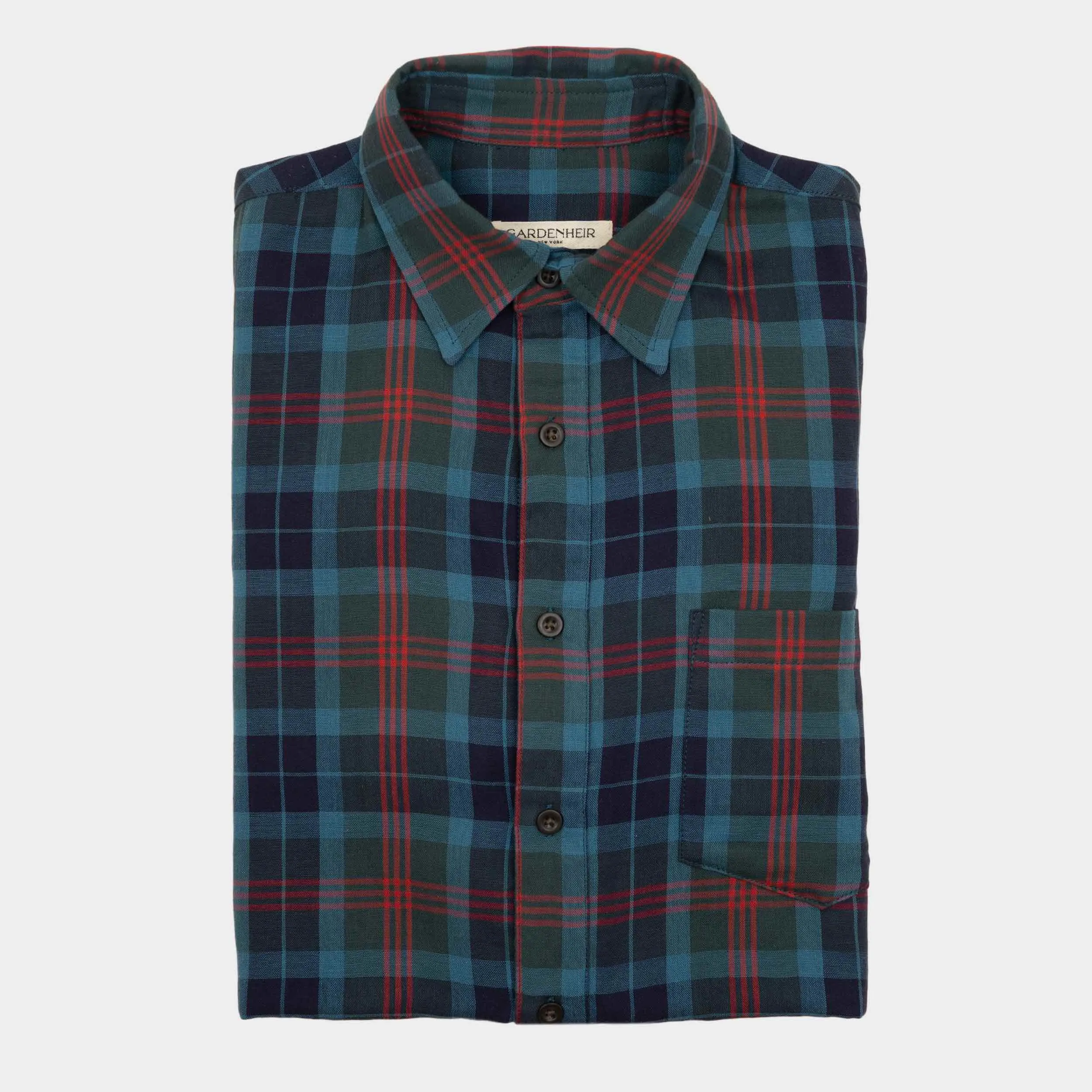 Japanese Cotton Gardening Chemise in Twilight Plaid sold by Gardenheir product image thumbnail 3