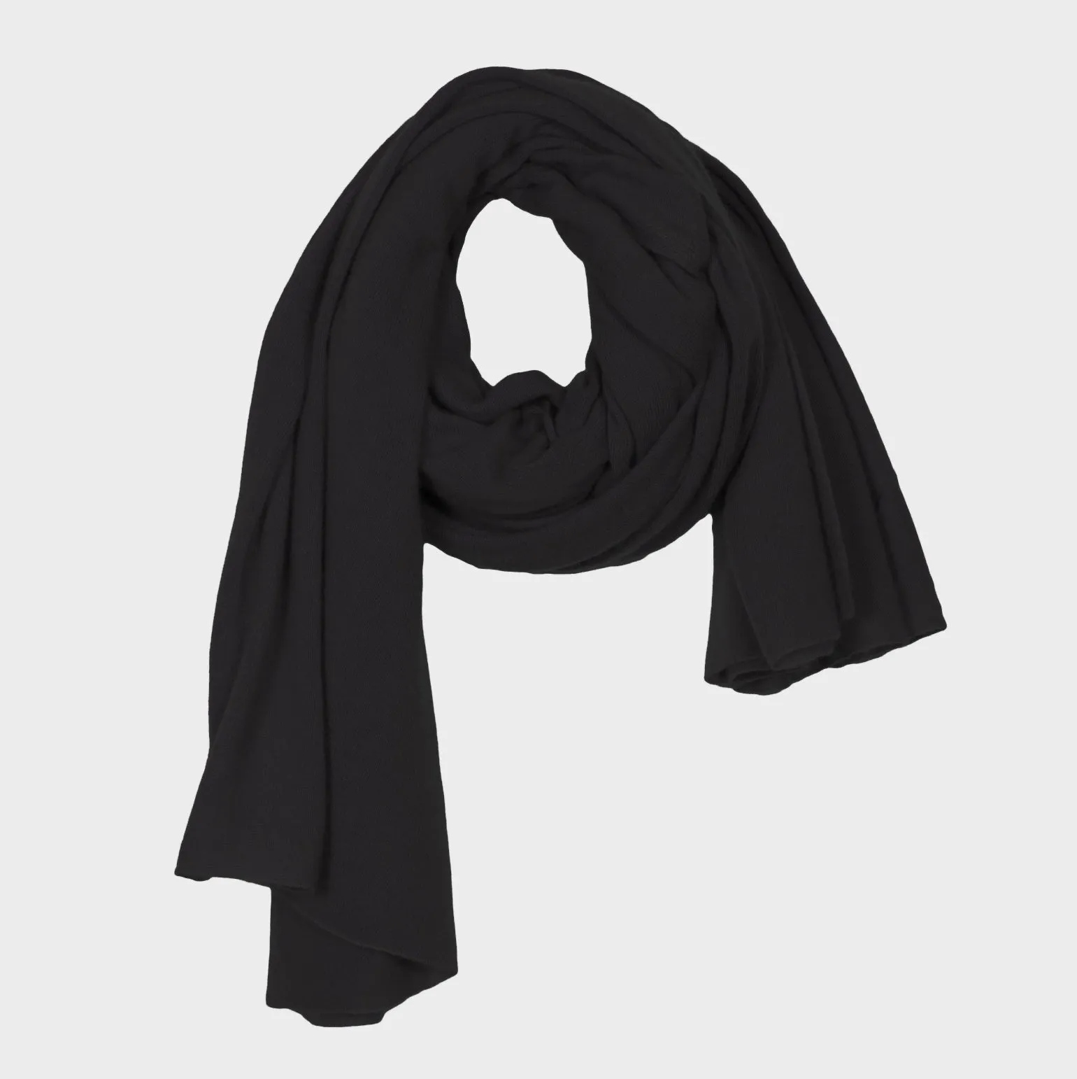 Himalayan Cashmere Aviator Wrap Scarf in Black sold by Gardenheir