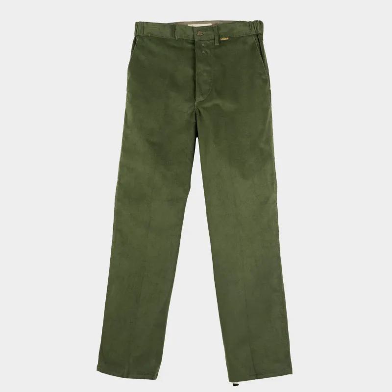 Le Laboureur X Gardenheir Fine Corduroy Work Pant in Evergreen sold by Gardenheir