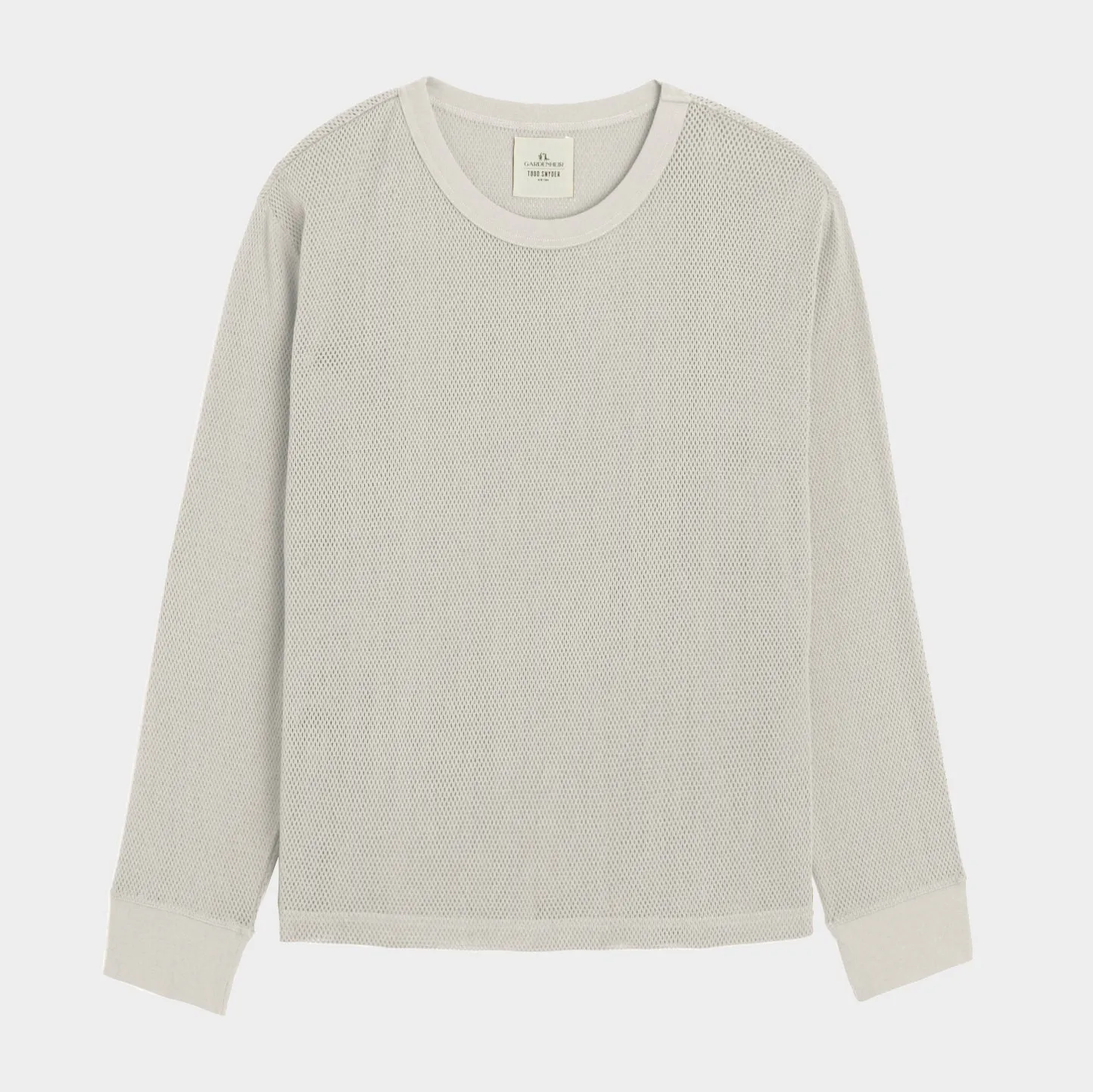 Todd Snyder x Gardenheir Cotton Mesh long Sleeve Shirt in Alabaster sold by Gardenheir