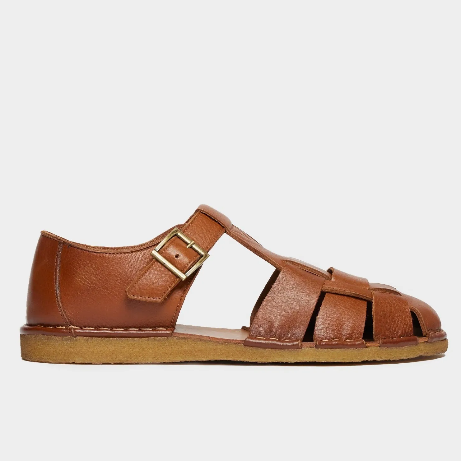 Todd Snyder x Gardenheir Leather Fisherman Sandals in Cognac sold by Gardenheir product image thumbnail 2