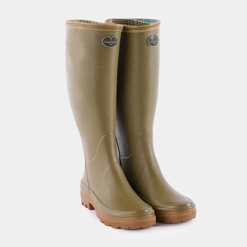 Le Chameau WOMEN'S Giverny Jersey Lined Boot in Vert Vierzon sold by Gardenheir