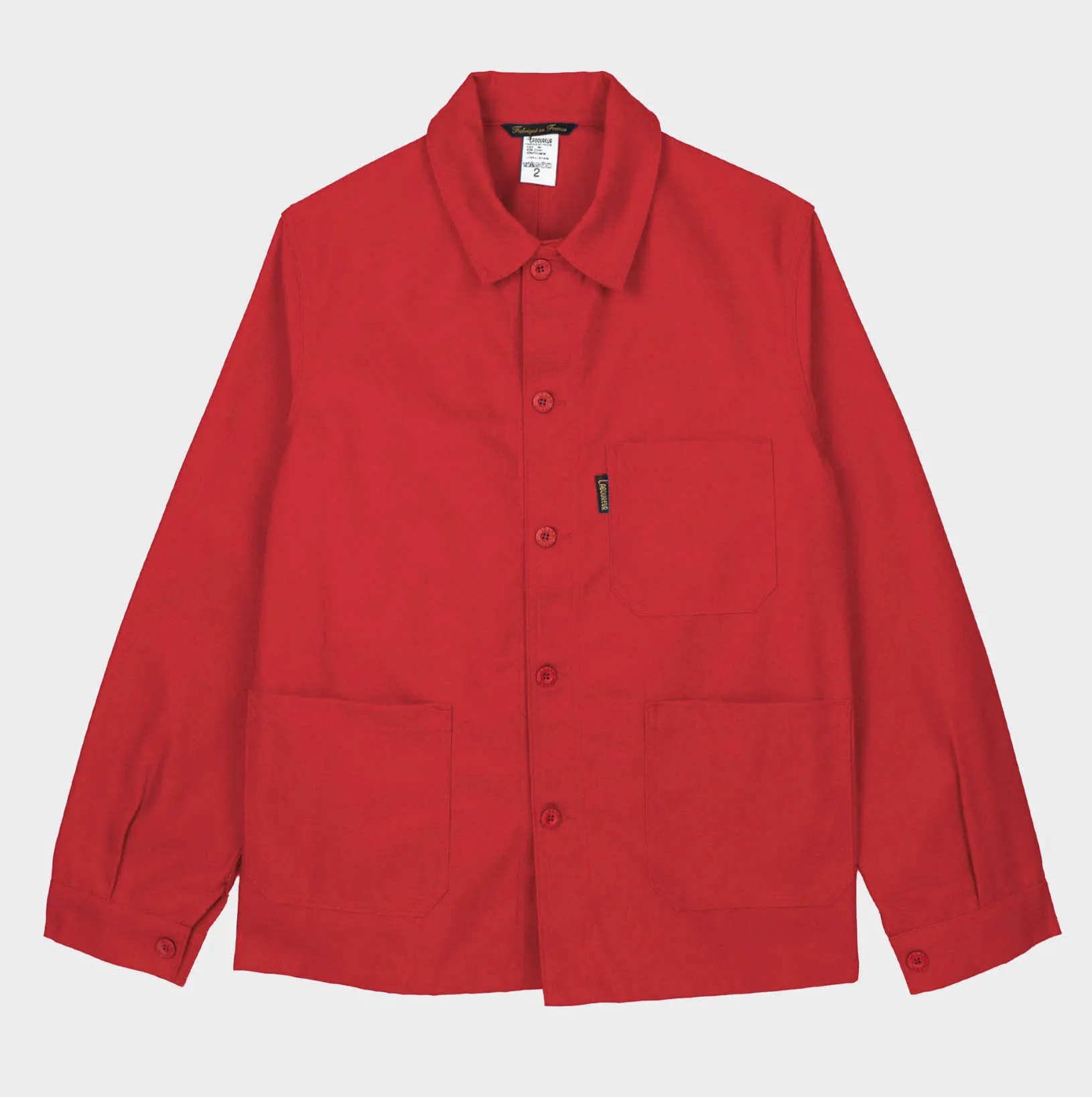 Le Laboureur French Cotton Work Jacket in Red sold by Gardenheir