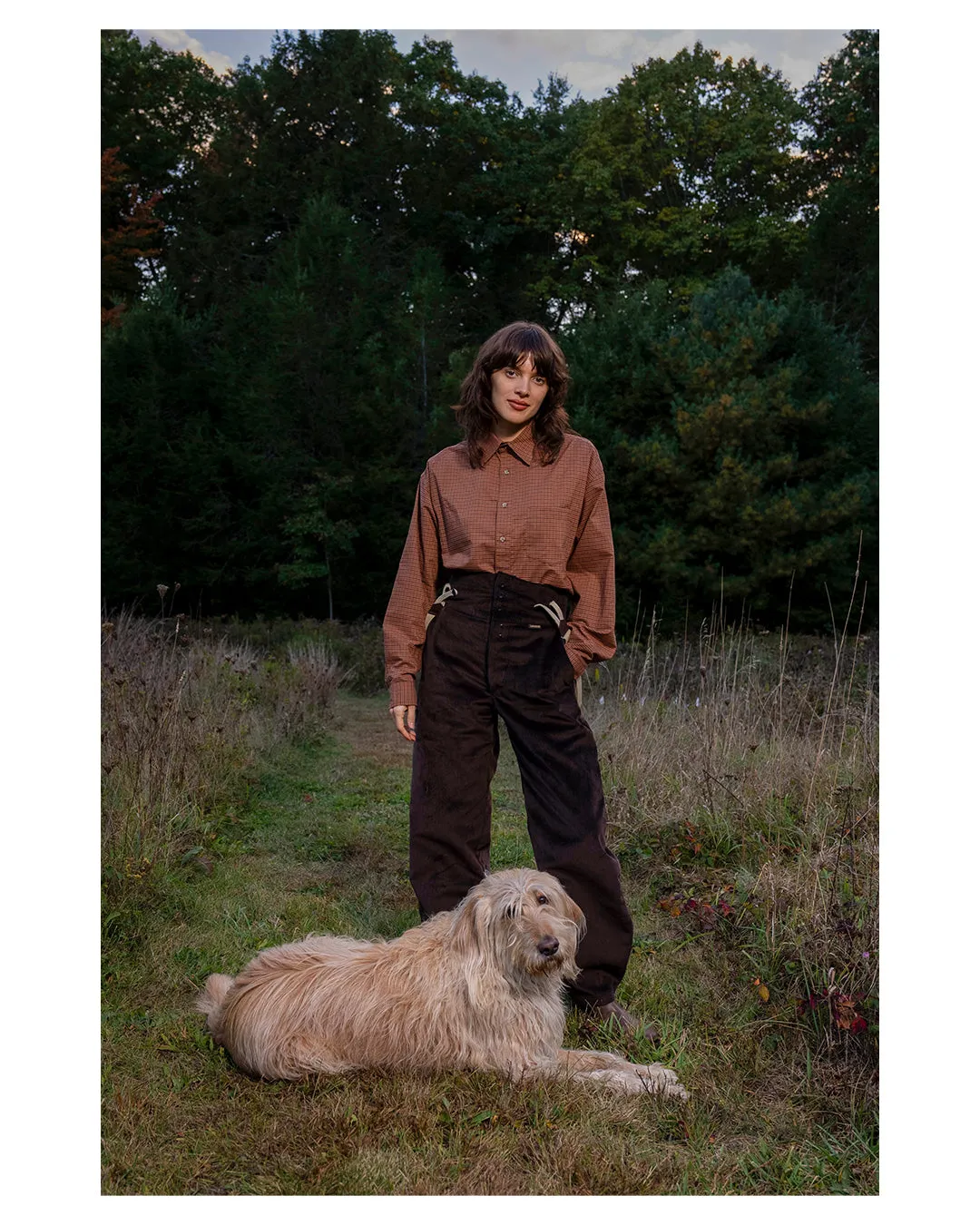 Le Laboureur Corduroy French Farm Pant with Braces in Dark Walnut sold by Gardenheir product image thumbnail 2