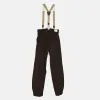 Le Laboureur Corduroy French Farm Pant with Braces in Dark Walnut sold by Gardenheir