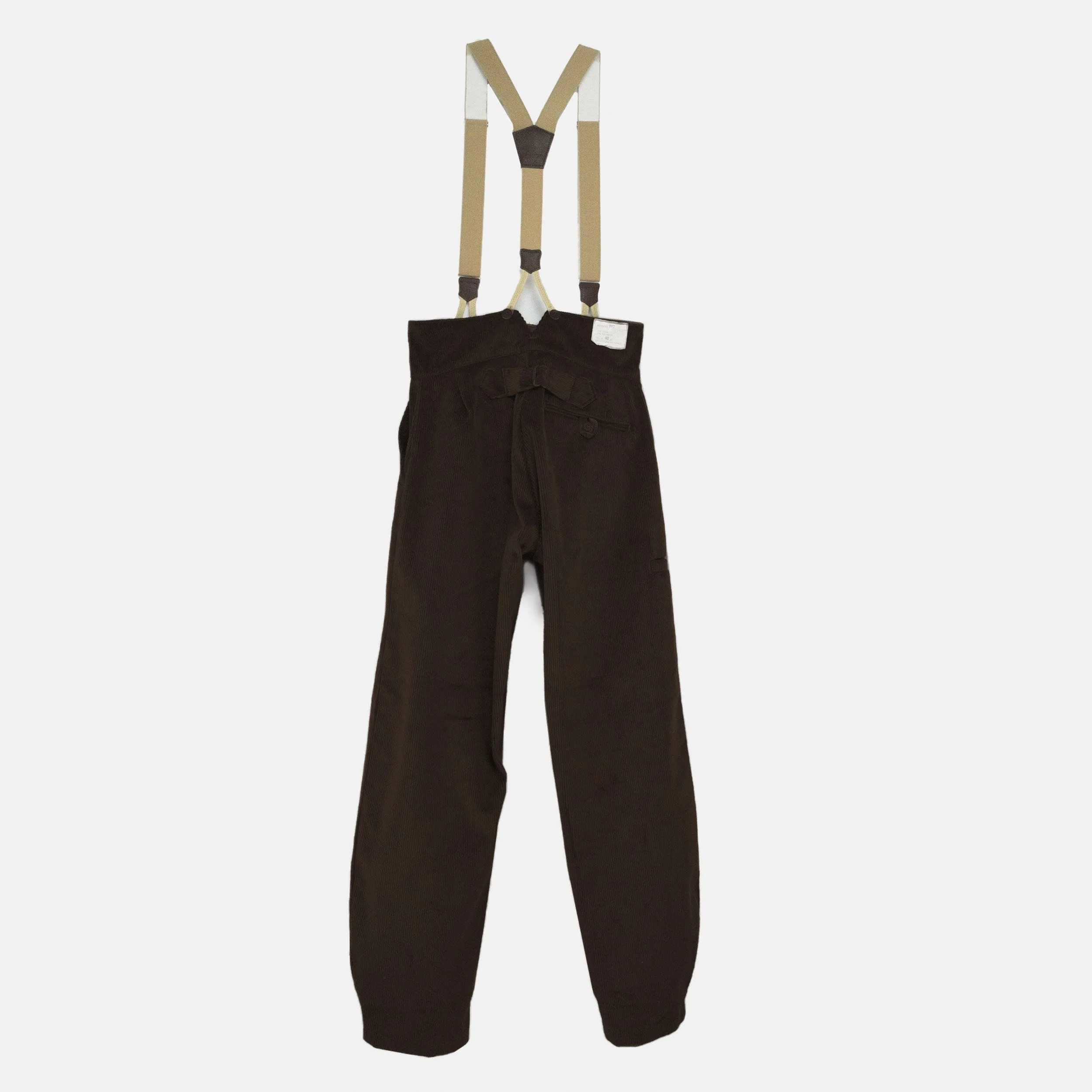 Le Laboureur Corduroy French Farm Pant with Braces in Dark Walnut sold by Gardenheir product image thumbnail 3