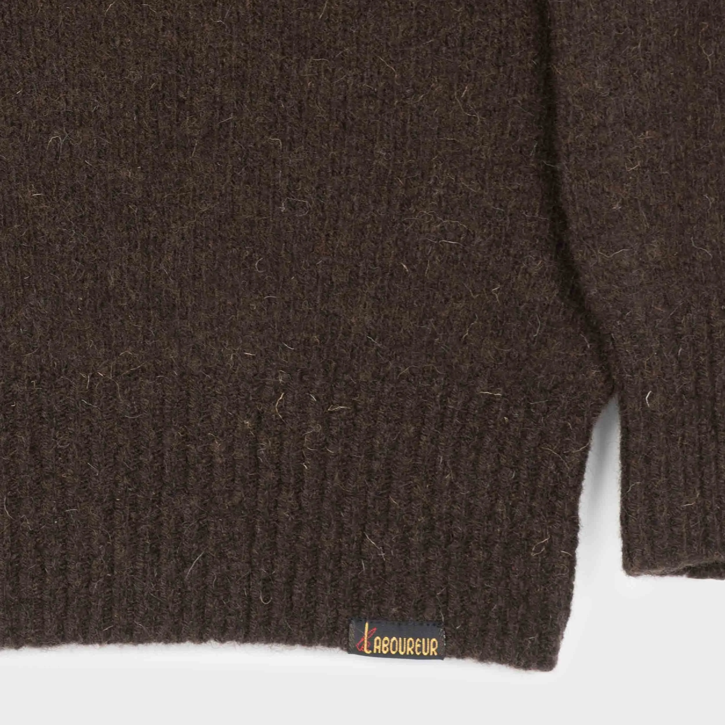 Le Laboureur Recycled Wool Quarter Zip Sweater in Brown sold by Gardenheir product image thumbnail 2