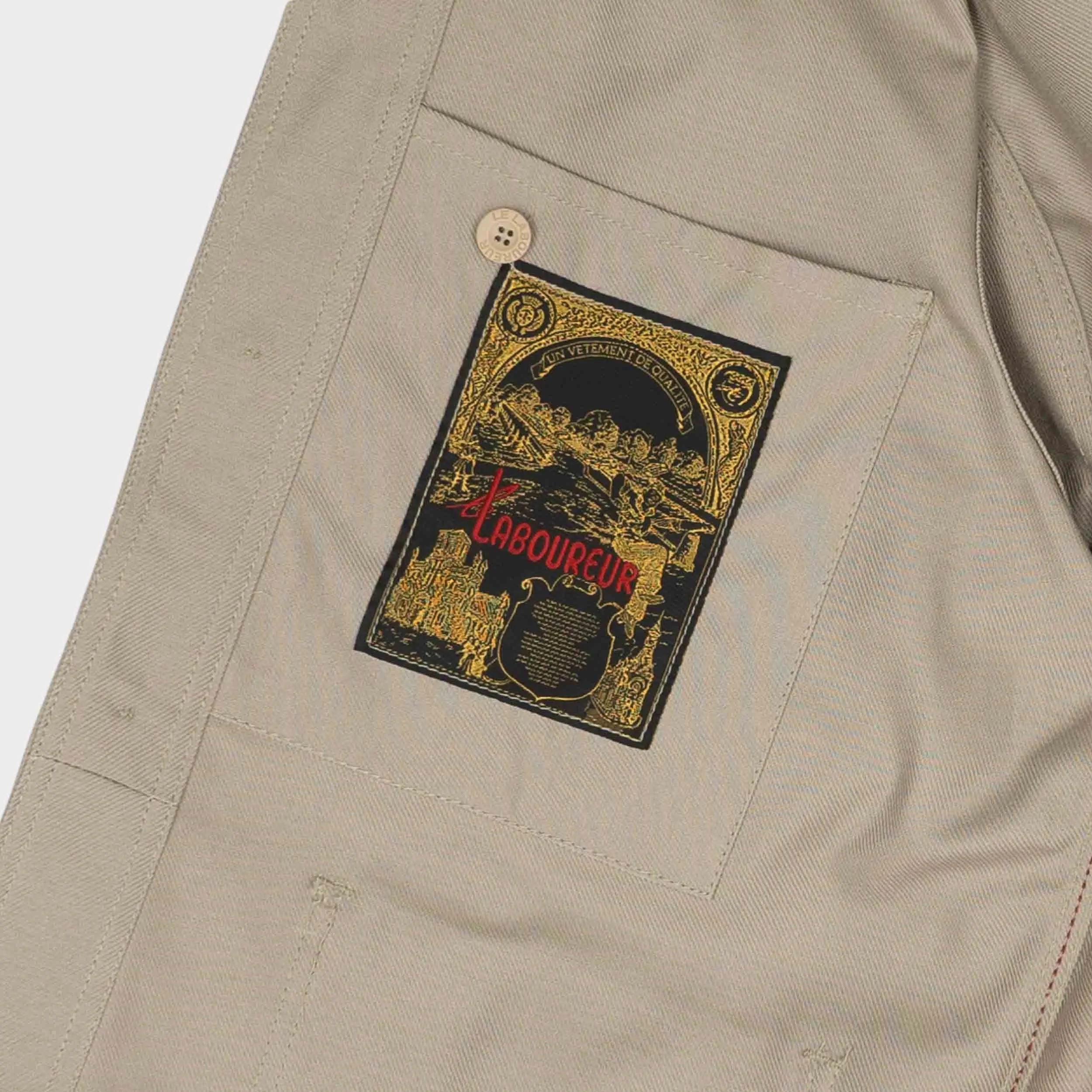 Le Laboureur French Cotton Work Jacket in Beige sold by Gardenheir product image thumbnail 3