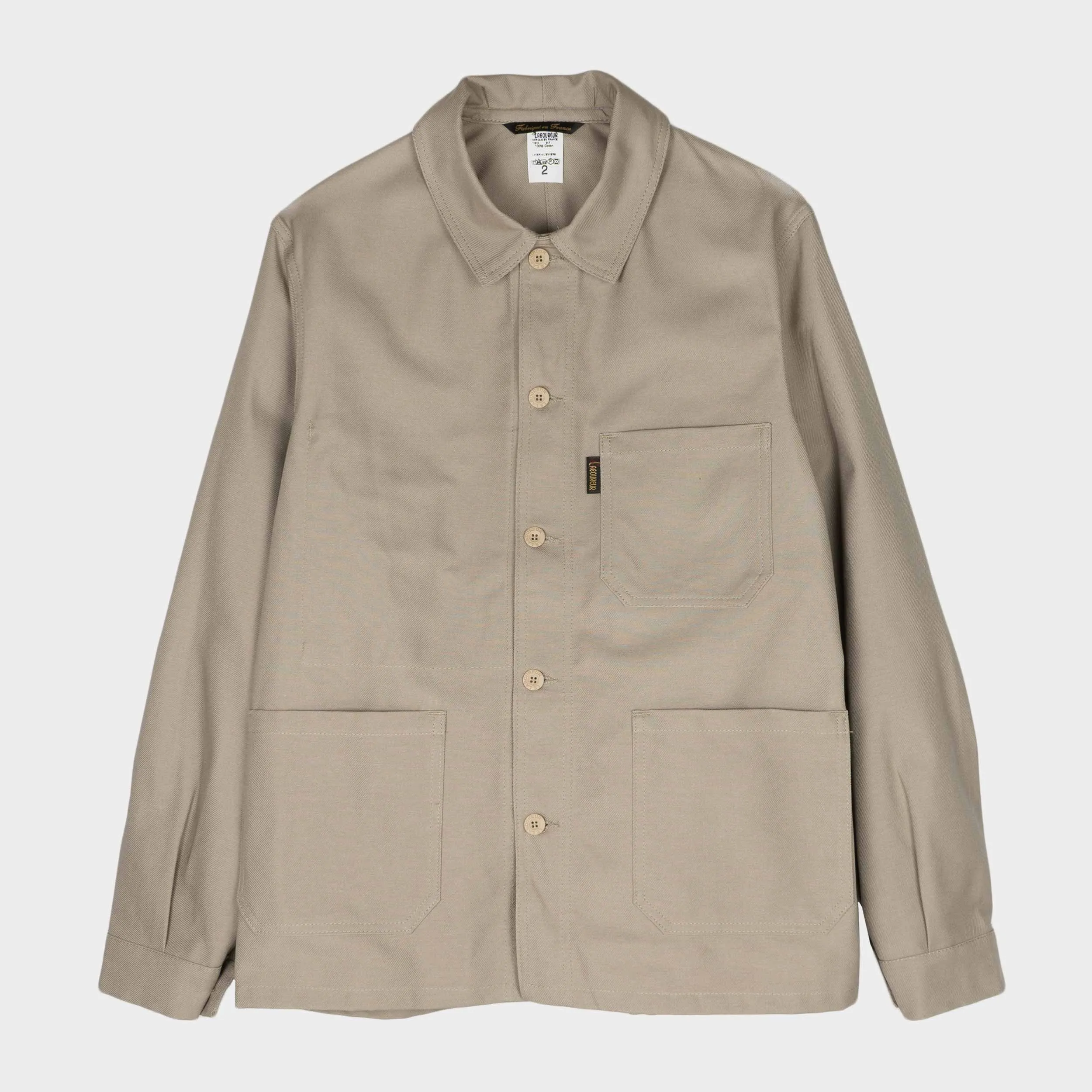 Le Laboureur French Cotton Work Jacket in Beige sold by Gardenheir