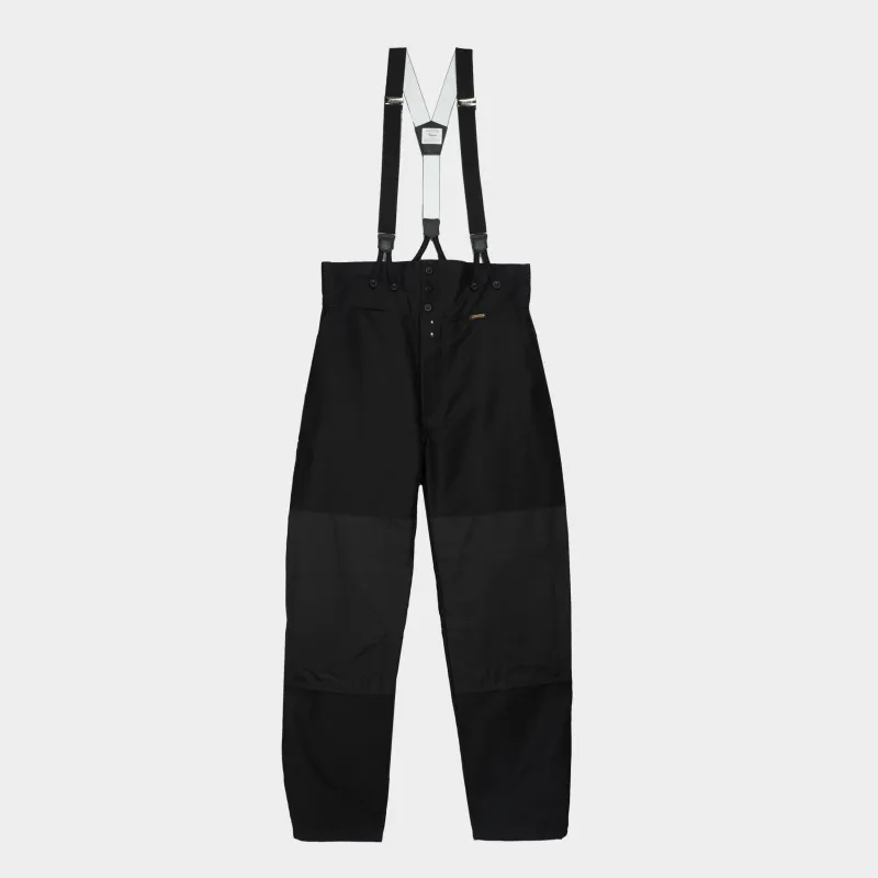 Le Laboureur French Moleskin Farm Pant with Braces in Black sold by Gardenheir