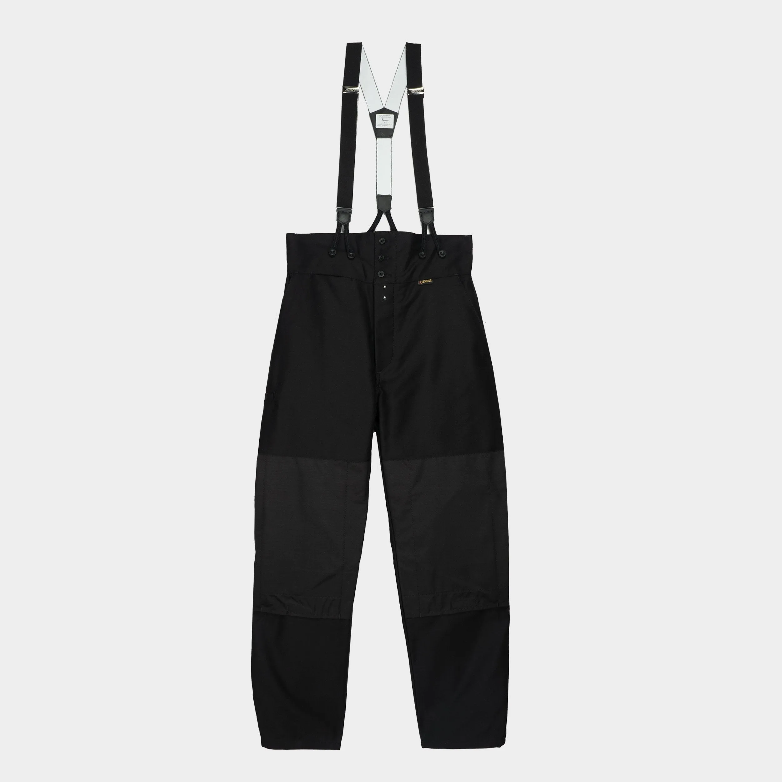 Le Laboureur French Moleskin Farm Pant with Braces in Black sold by Gardenheir