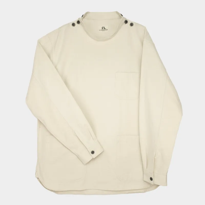 Washed Cotton Drill Gardening Smock in Snow sold by Gardenheir