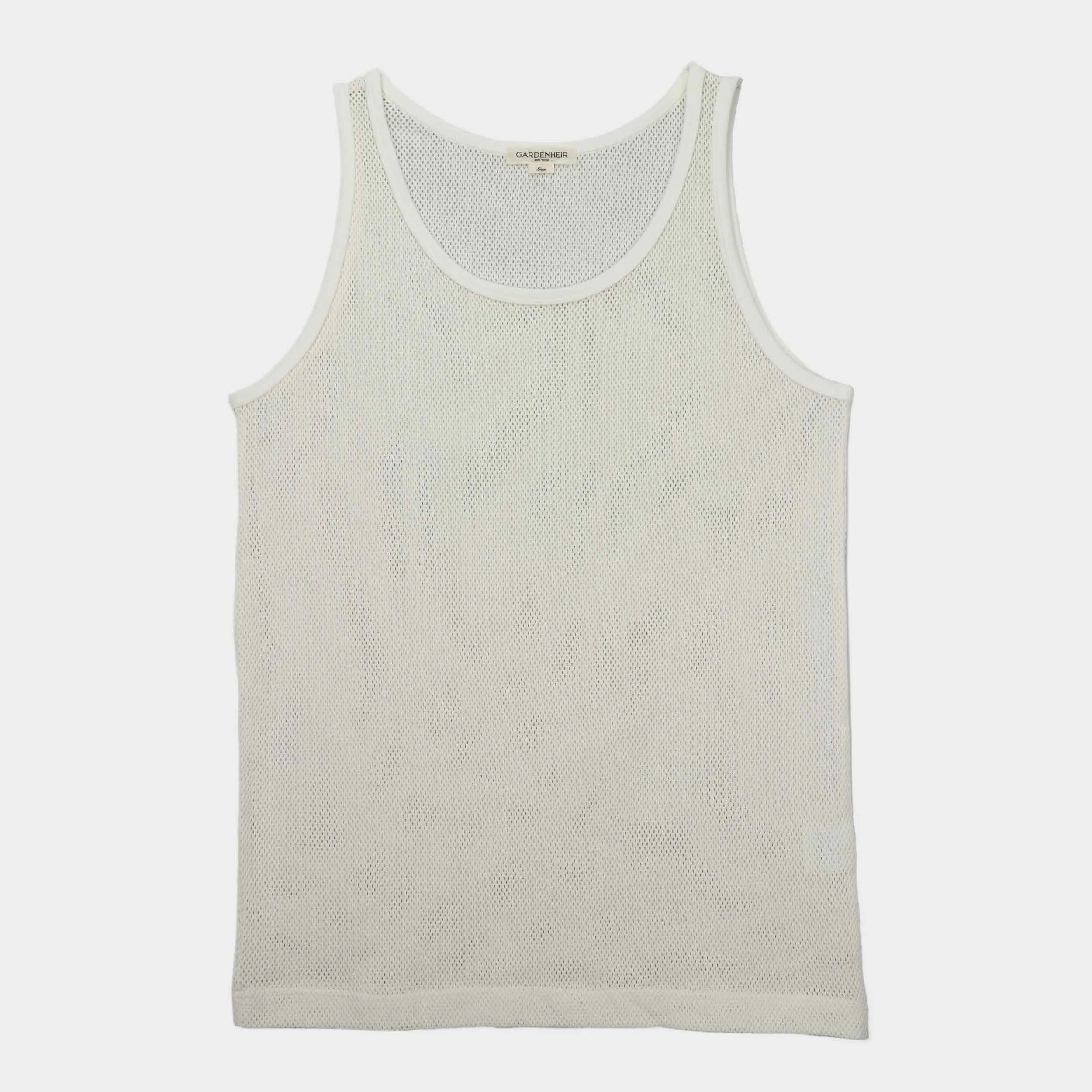 Cotton Mesh Tank Top in Alabaster sold by Gardenheir