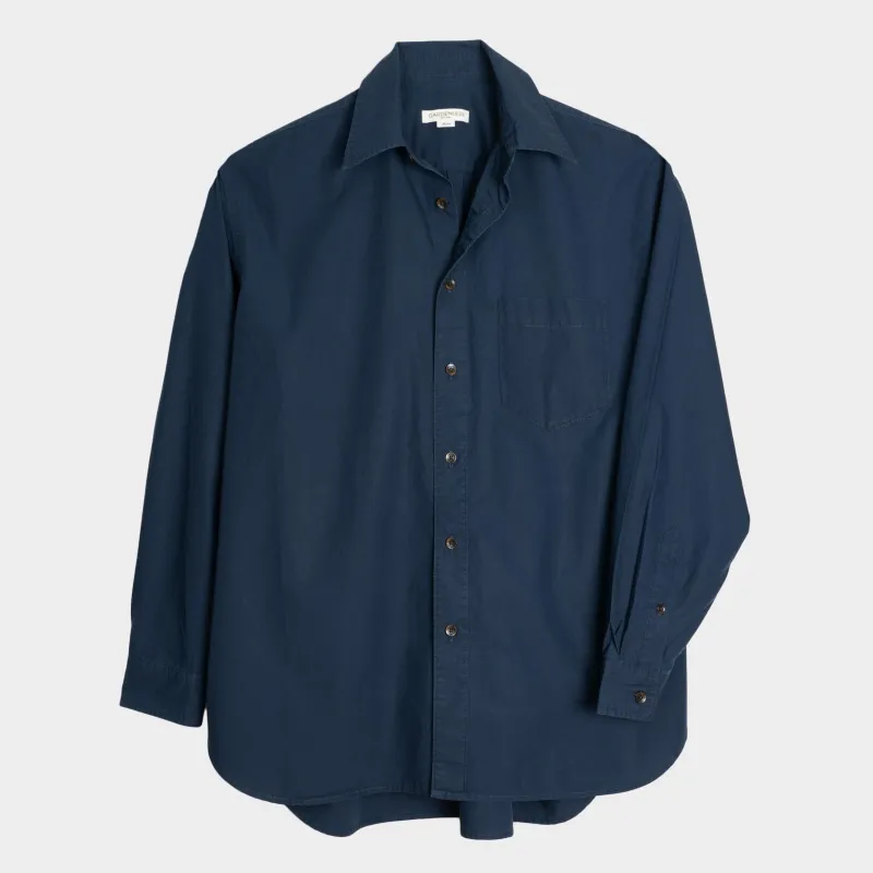 Japanese Typewriter Cotton Gardening Chemise in Ink sold by Gardenheir