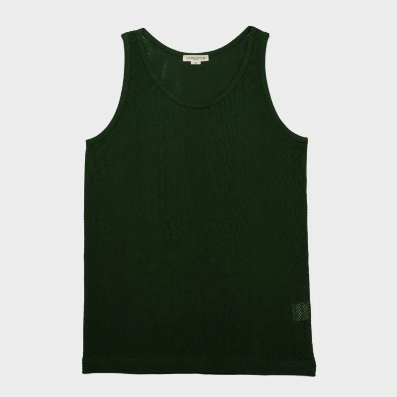 Cotton Mesh Tank Top in Ivy sold by Gardenheir