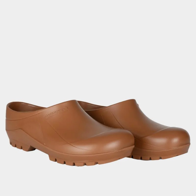 Italian Garden Clogs in Caramel sold by Gardenheir