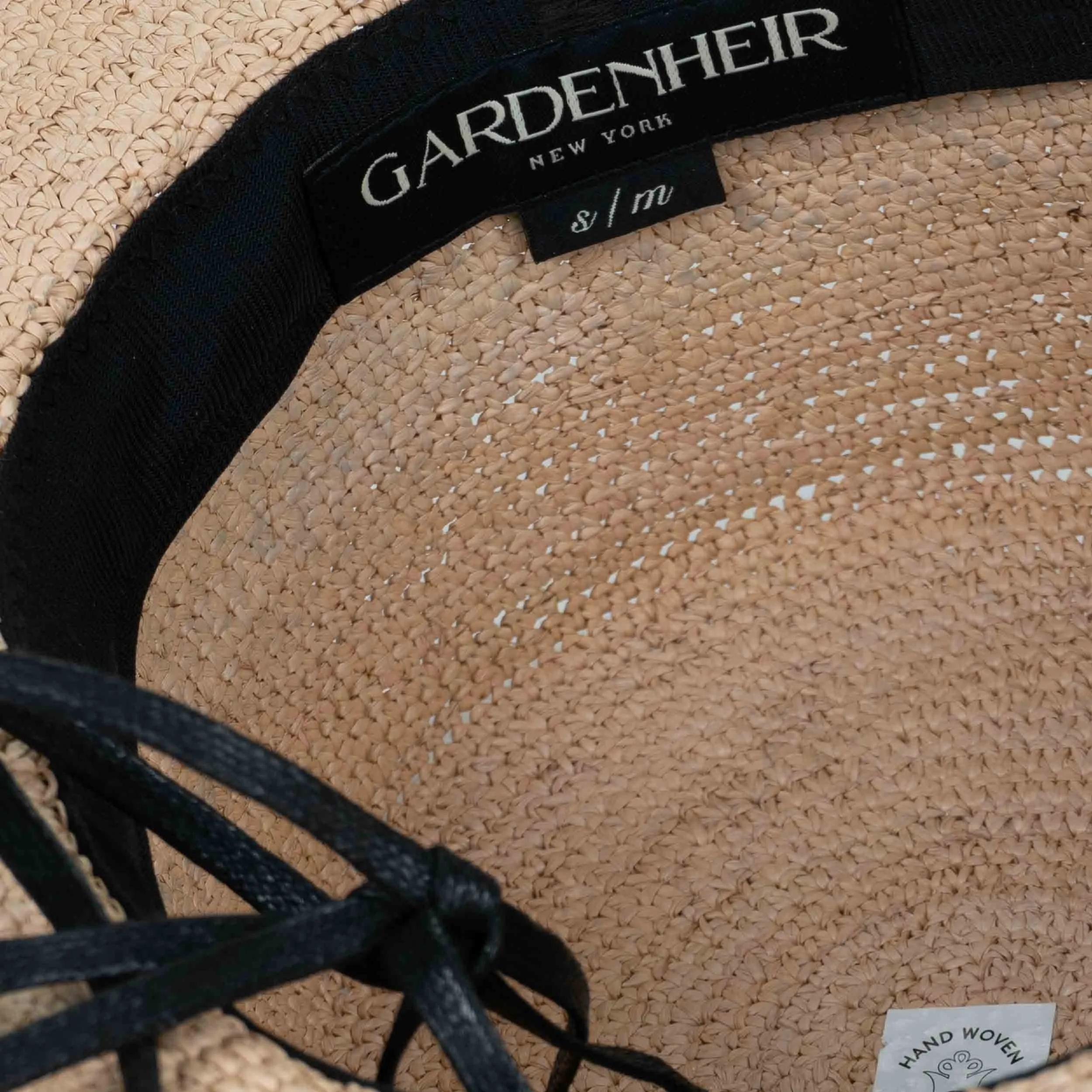 Handwoven Toquilla Straw hat in Natural/ Black sold by Gardenheir product image thumbnail 3