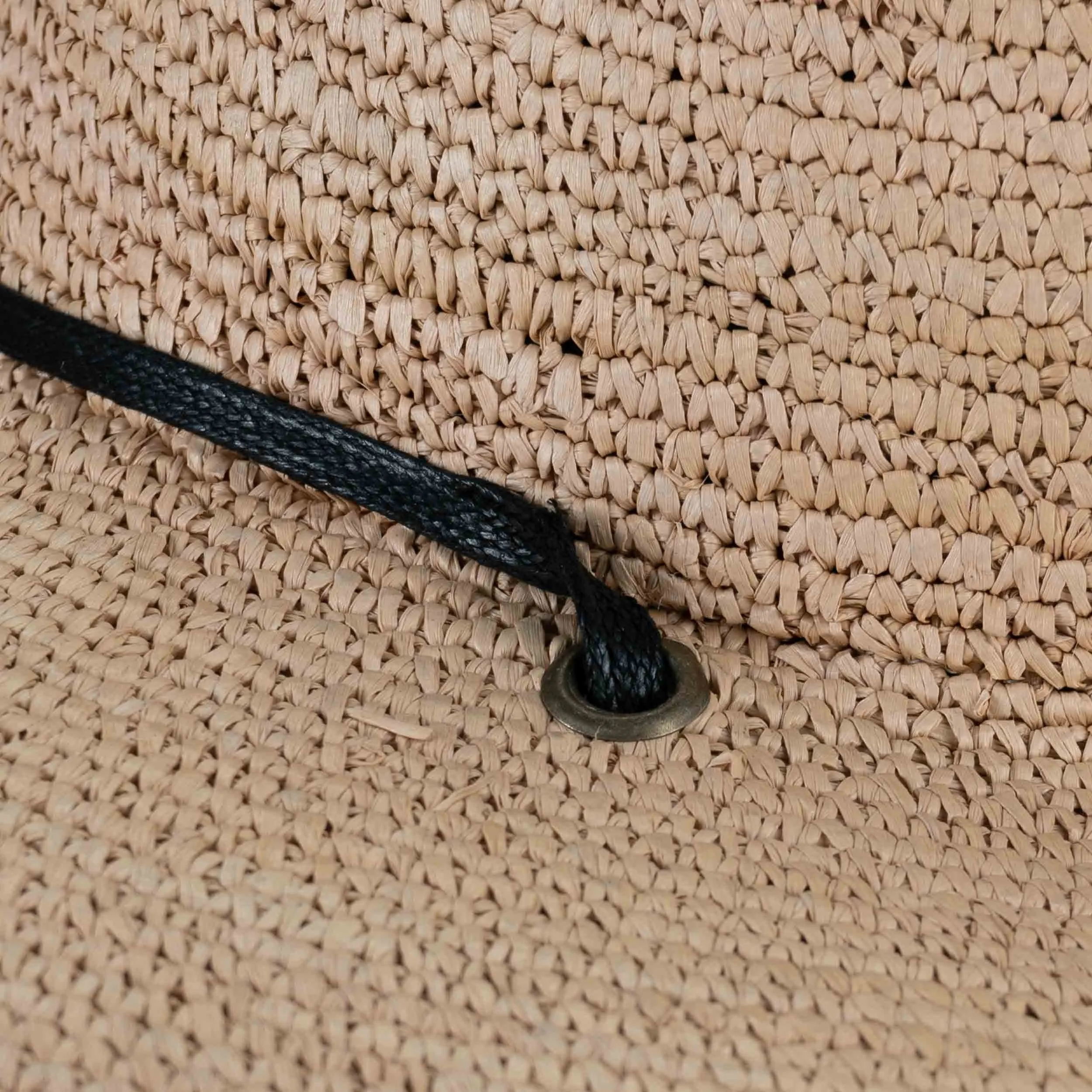 Handwoven Toquilla Straw hat in Natural/ Black sold by Gardenheir product image thumbnail 4