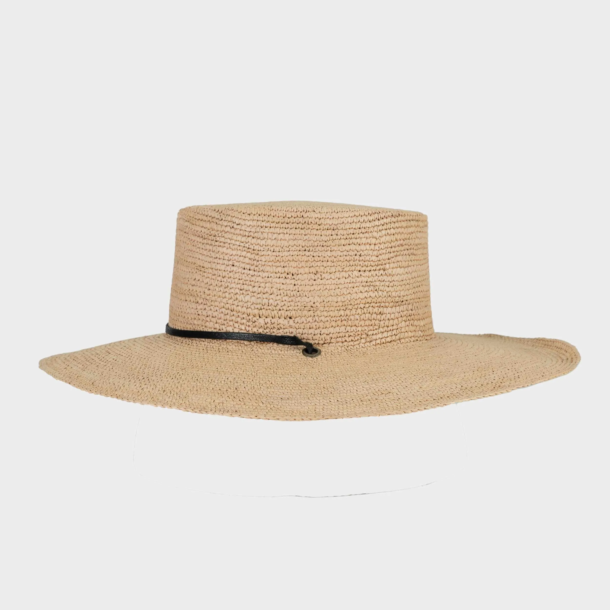 Handwoven Toquilla Straw hat in Natural/ Black sold by Gardenheir product image thumbnail 5