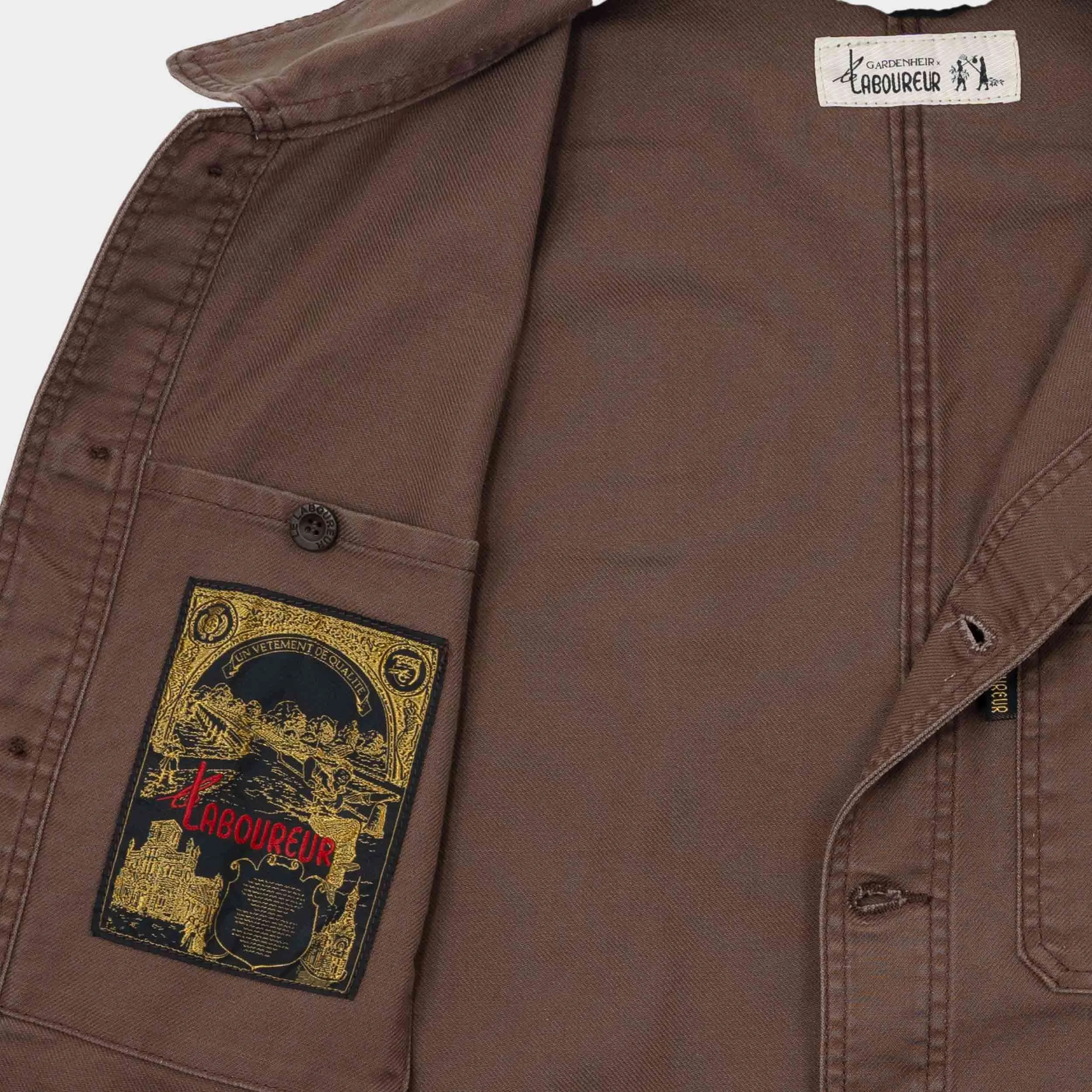 Le Laboureur x Gardenheir French Cotton Work Jacket in Stonewashed Brown sold by Gardenheir product image thumbnail 5