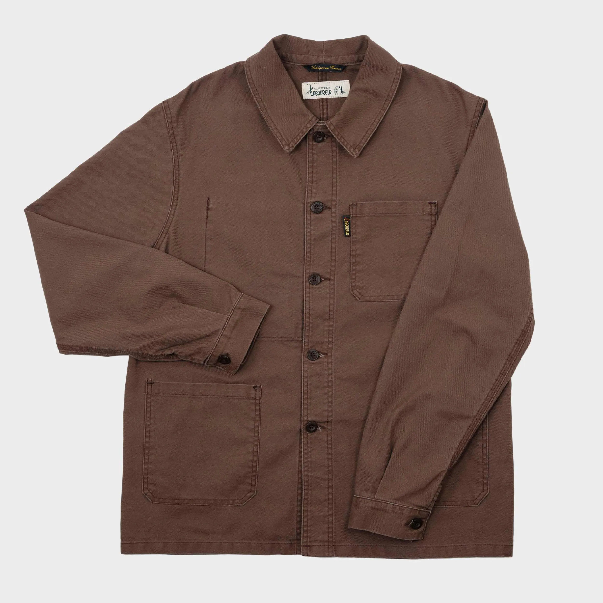 Le Laboureur x Gardenheir French Cotton Work Jacket in Stonewashed Brown sold by Gardenheir