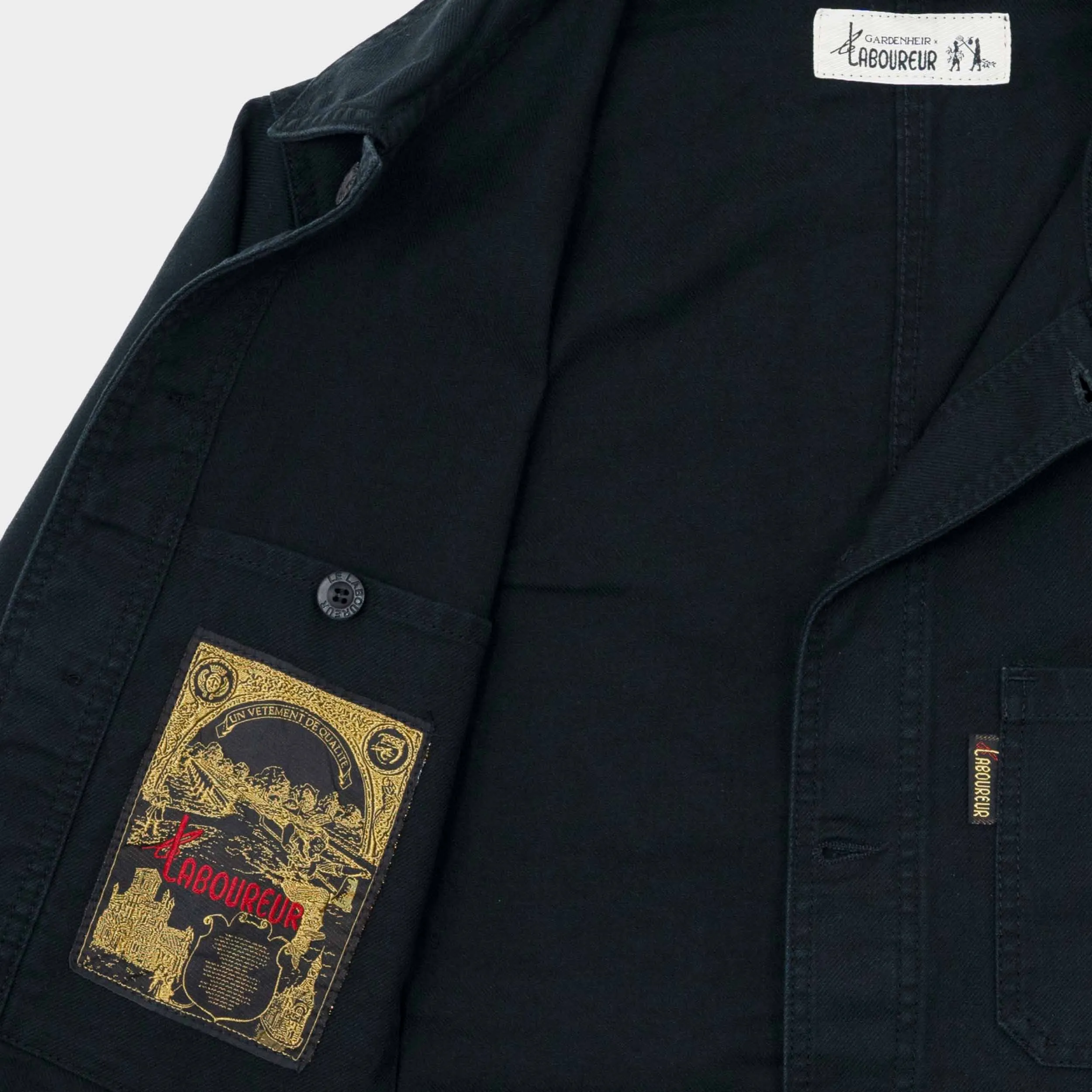 Le Laboureur x Gardenheir French Cotton Work Jacket in Stonewashed Black sold by Gardenheir product image thumbnail 3