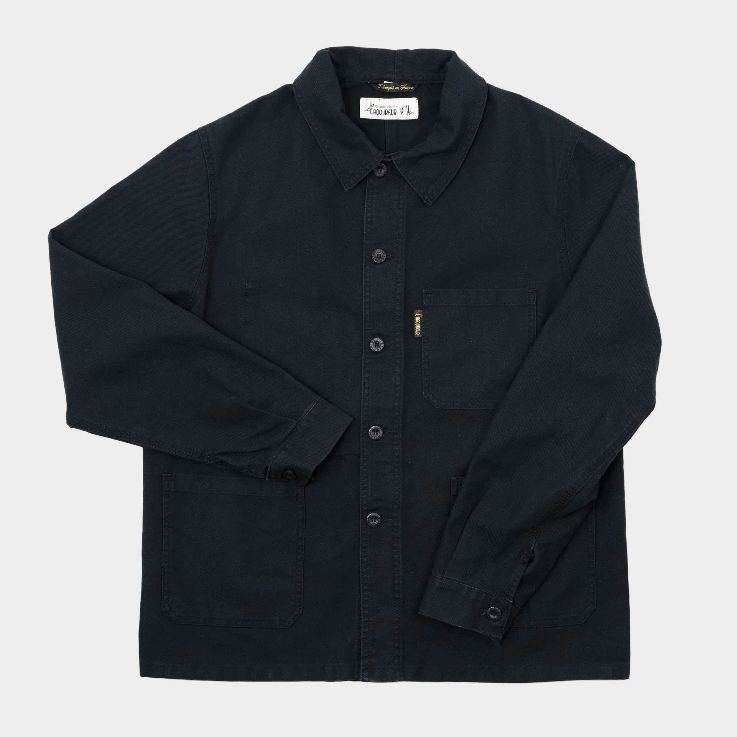 Le Laboureur x Gardenheir French Cotton Work Jacket in Stonewashed Black sold by Gardenheir