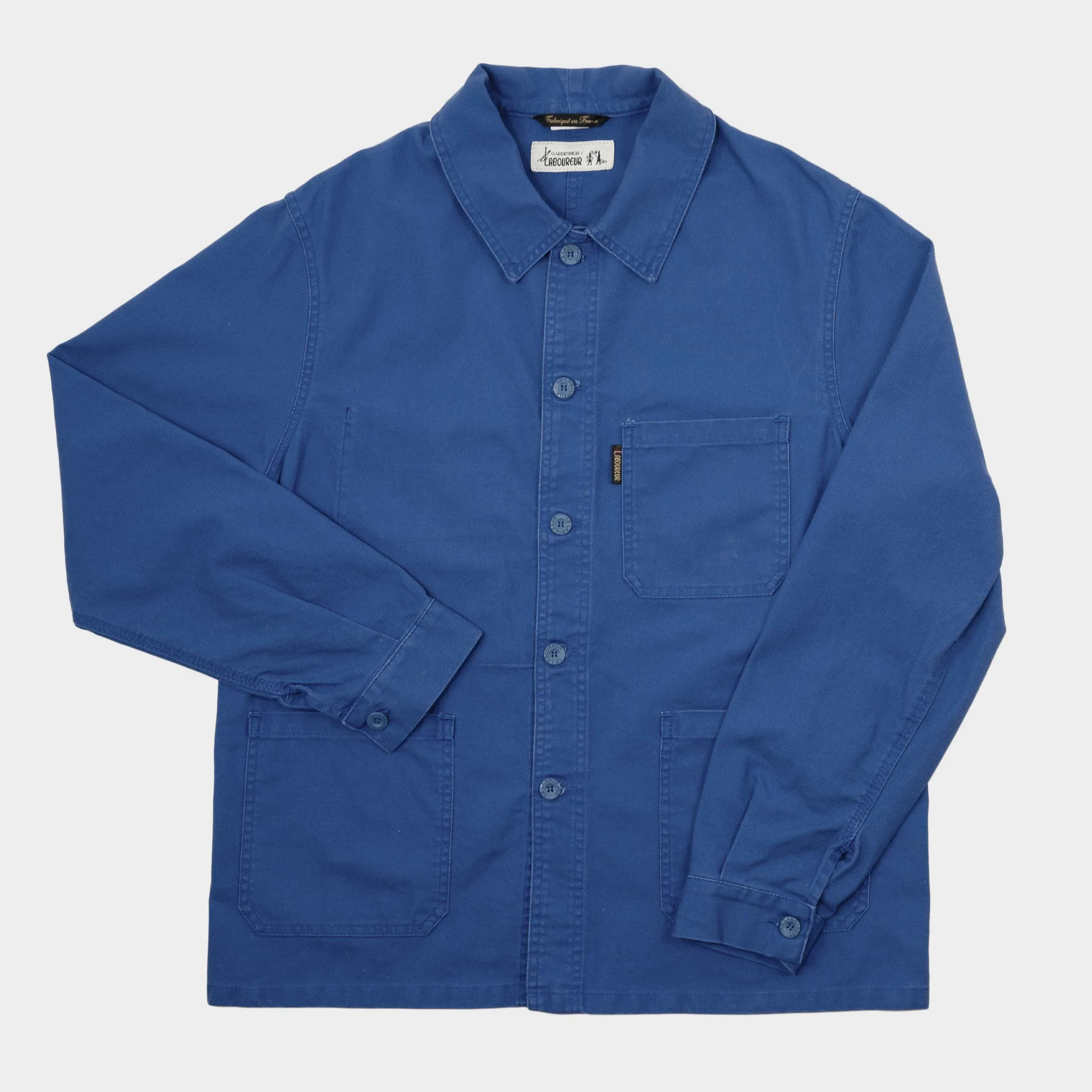Le Laboureur x Gardenheir French Cotton Work Jacket in Stonewashed French Blue sold by Gardenheir