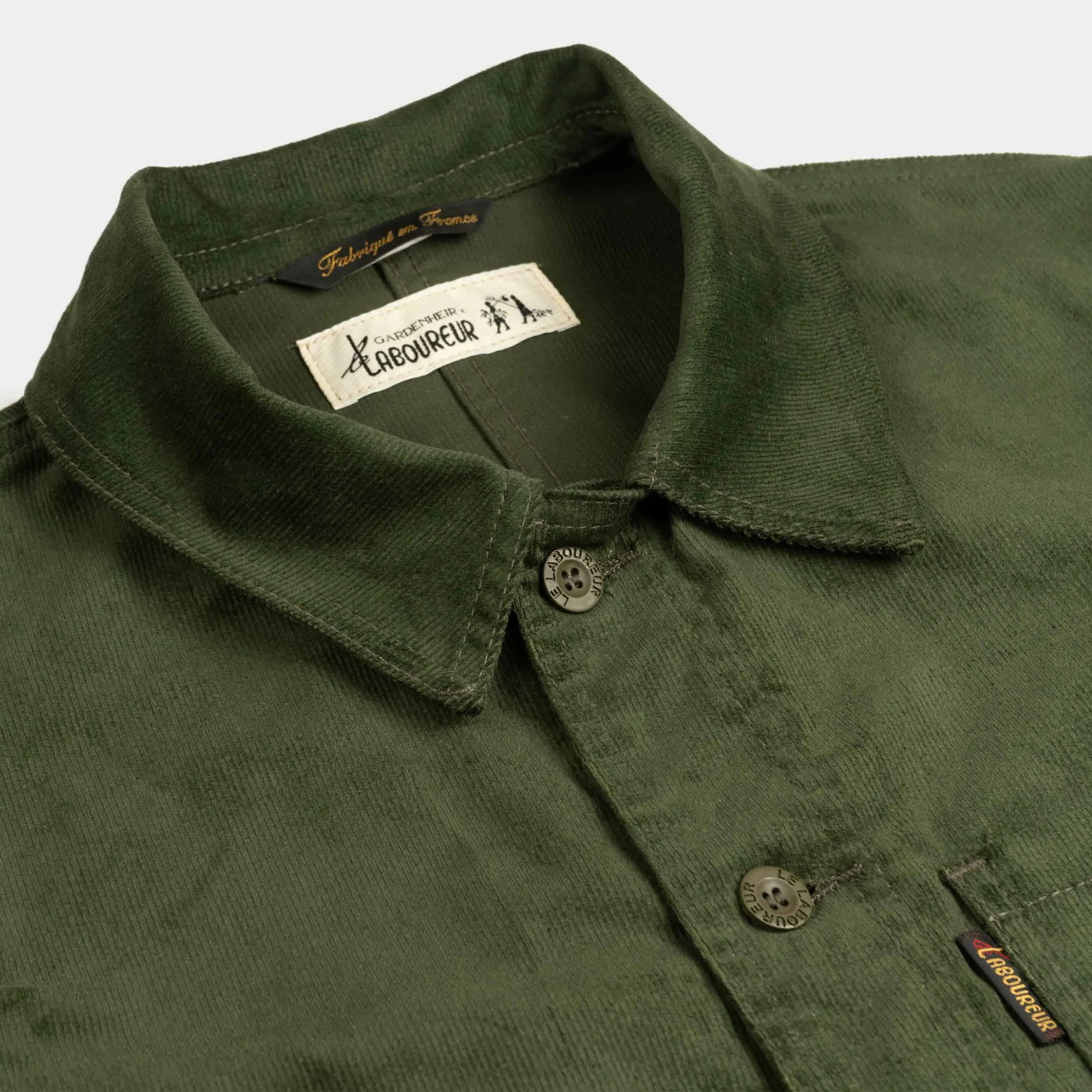 Le Laboureur X Gardenheir Fine Corduroy Work Jacket in Evergreen sold by Gardenheir product image thumbnail 4