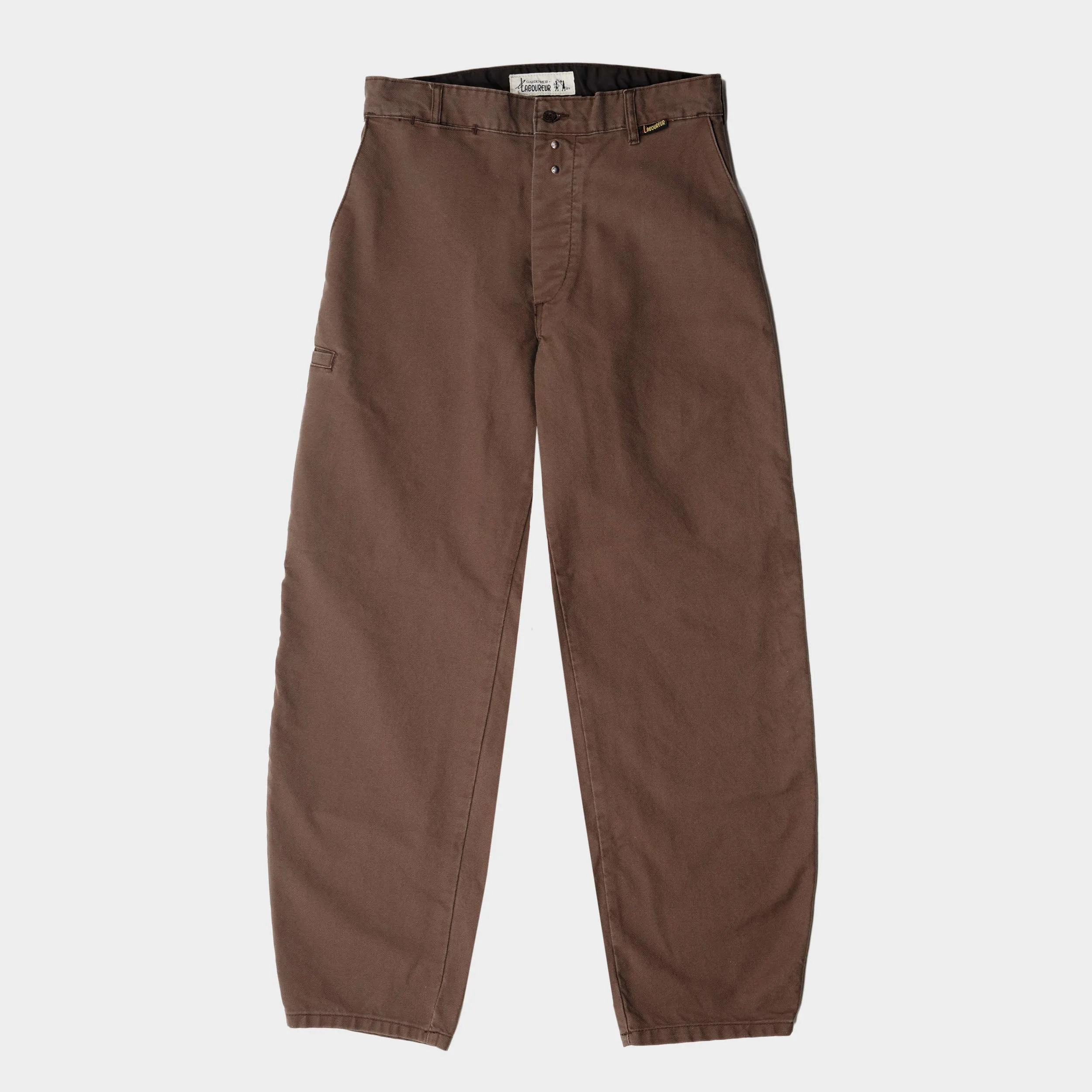 Le Laboureur x Gardenheir French Cotton Farm Pant in Stonewashed Brown sold by Gardenheir